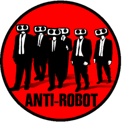 Anti-Robot Button/Sticker Design