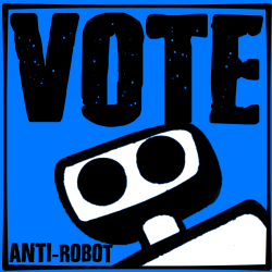 Vote-blue.   Anti-Robot Army Stickers