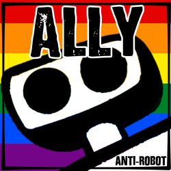 Anti-Robot Ally.  Anti-Robot Army Stickers