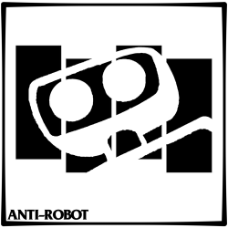 Black Flag Robot.  Anti-Robot Army Stickers